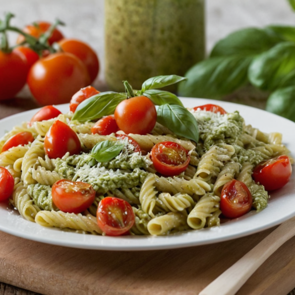 Salade de Pâtes au Pesto et Tomates Cerises