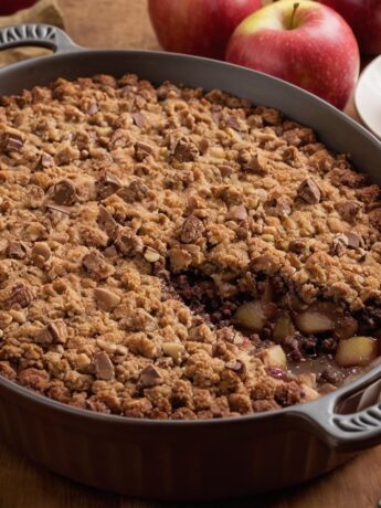 Crumble aux pommes et chocolat