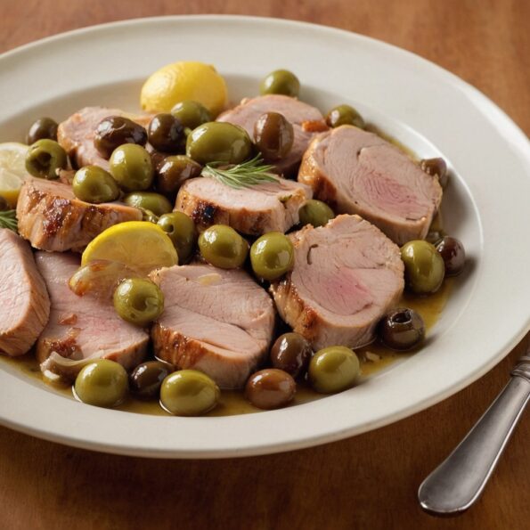 Sauté de porc aux olives