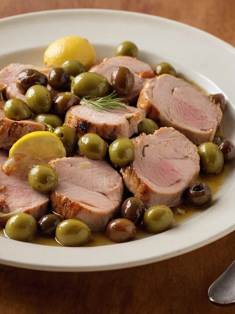 Sauté de porc aux olives