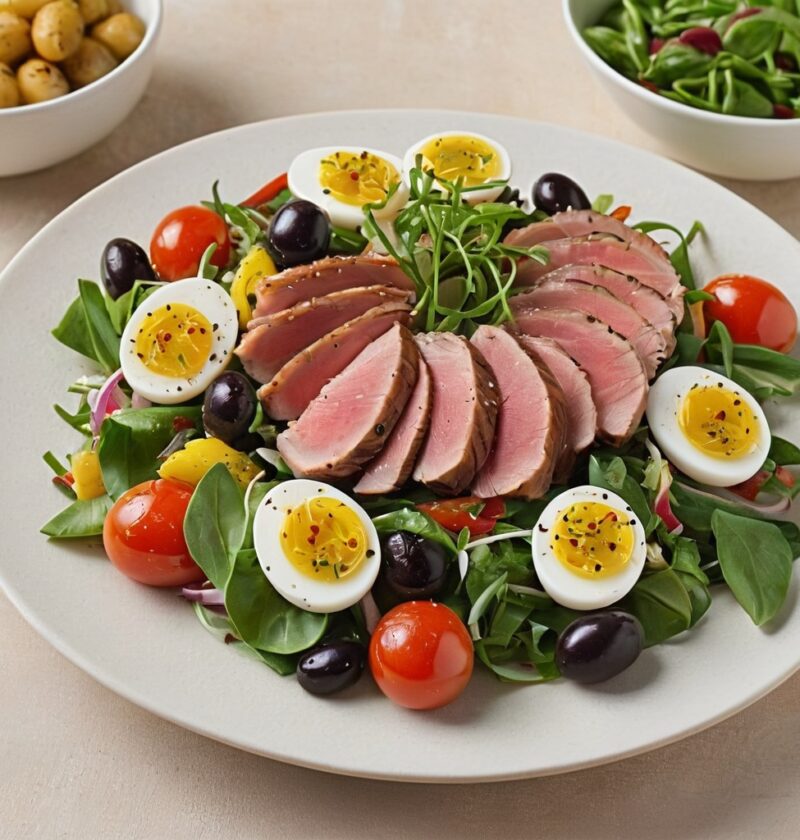 Salade niçoise avec Tataki de thon