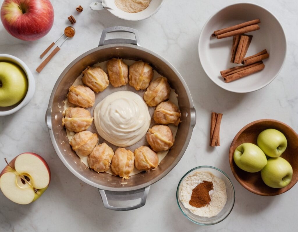 préparation de beignets aux pommes à l'ancienne